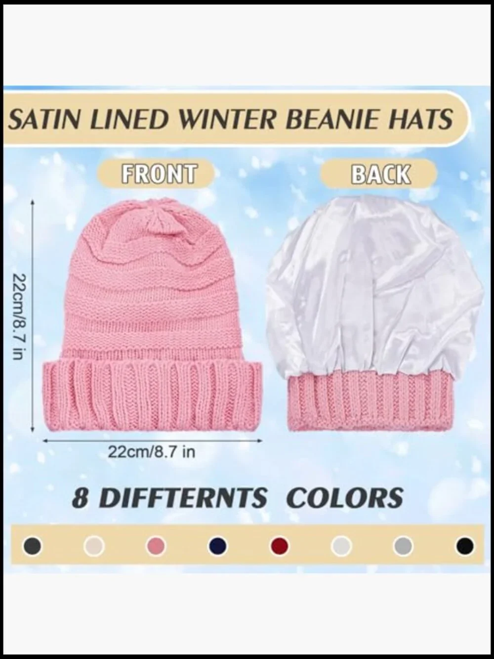 8 Set Winter Hat Gloves with Touchscreen, Knit Beanie Set